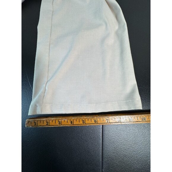 Fashion Women's Beige Flare Leg Pants Elastic Waist Trouser Size M CY-0624 - Picture 6 of 9